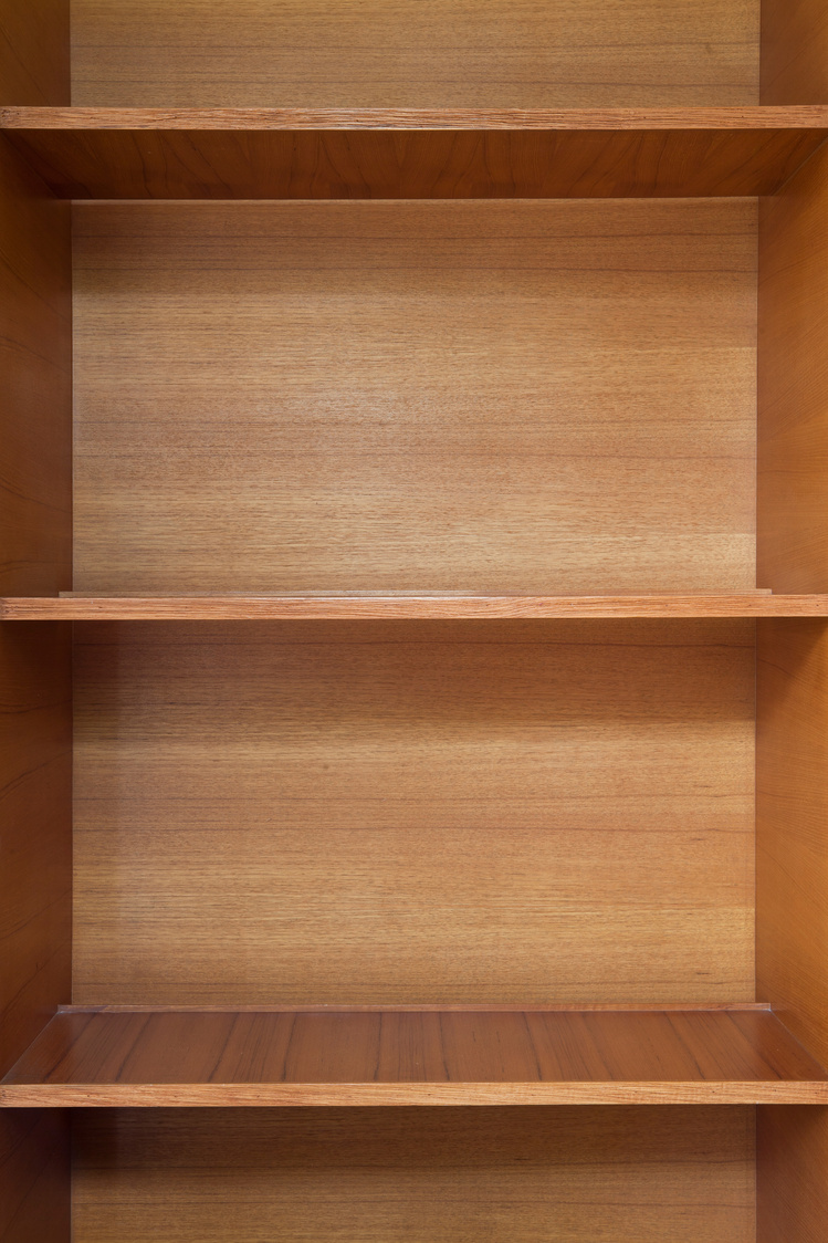 Empty wood shelf